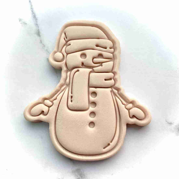 Snowman fondant embosser cookie stamp