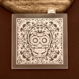 Sugar Skull square outbosser stamp.