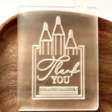 Thank you teacher cookie stamp food safe frosted acryl