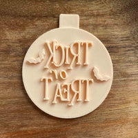 Trick or Treat with bats 3D embosser cookie stamp.
