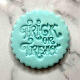 Trick or Treat fondant embosser stamp. Perfect cookie cutter for Halloween.