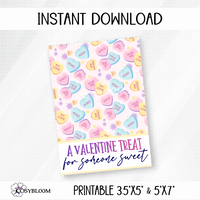 Valentine Treat Printable Cards for Cookies