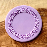 Wreath decorative border fondant outbosser cookie stamp.