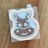 Zebra Wild One Jungle Animals reverse ambosser cookie cutter and stamp