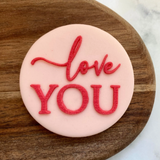 Love You Valentine's Day Debosser Stamp - Cookie Debosser Stamp