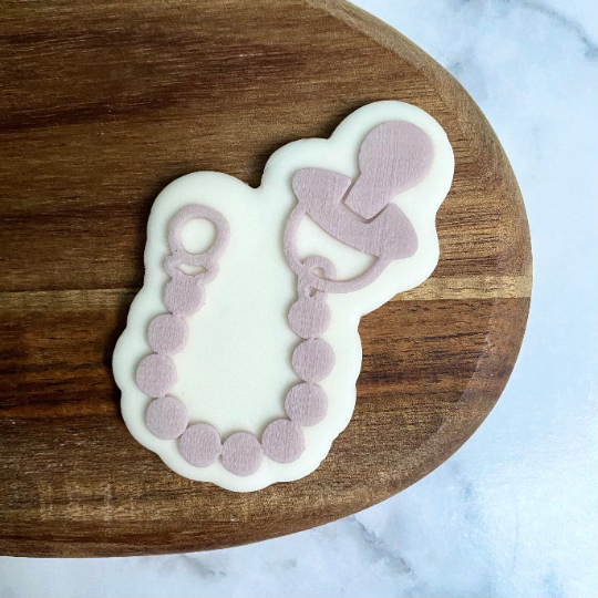 Baby pacifier - Cookie Debosser Stamp with optional matching cutter