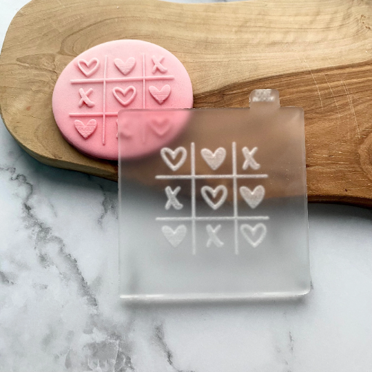 Tic Tac Toe Valentine’s Day Debosser Stamp - Cookie Debosser Stamp