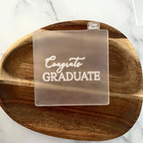 Congrats Graduate - Cookie Embosser Stamp