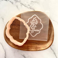 Faith Arabic Calligraphy - Cookie Embosser Stamp and Cookie Cutter