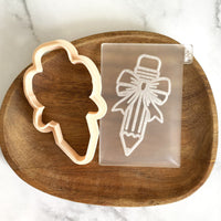 Pencil with Bow Cookie Embosser and Cutter Set – Perfect for Teacher Gifts and Back-to-School Baking
