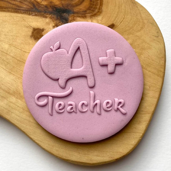 A+ Teacher Debosser Stamp for Fondant Cakes. Specially created for Graduation.