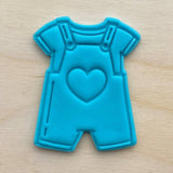 Baby Boy Romper fondant cookie cutter. Embosser stamp made for gender reveal and new shower party.