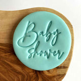 Baby shower text fondant cookie embosser stamp.