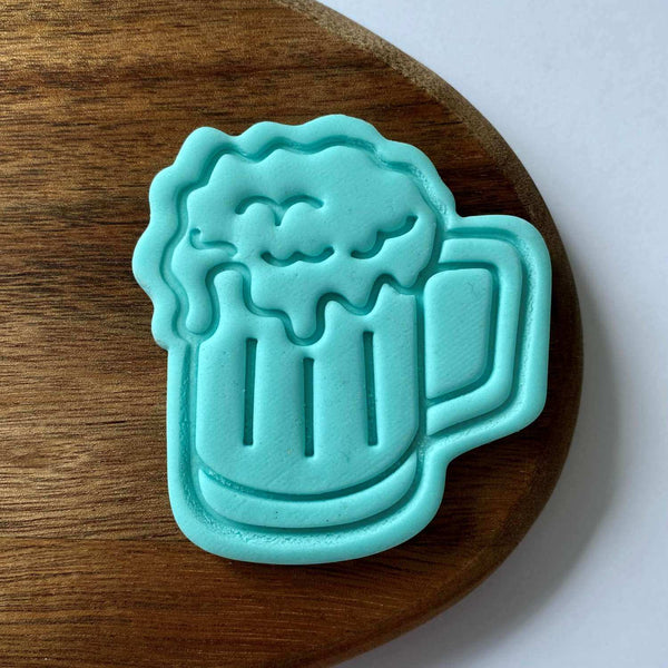 Beer glass fondant cookie embosser stamp for father's day