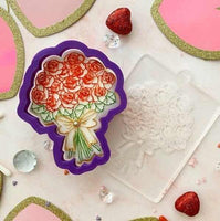 Bouquet of roses reverse embosser cookie cutter for mother's day.