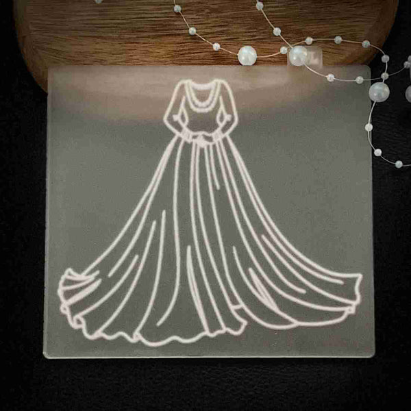 Bride Dress icing outbosser stamp