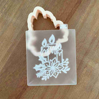 Christmas Candles acrylic popup cookie cutter and stamp
