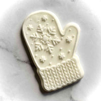 Christmas Mitten with snowflake fondant popup cookie stamp