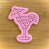 Cocktail Bachelorette party fondant embosser stamp.
