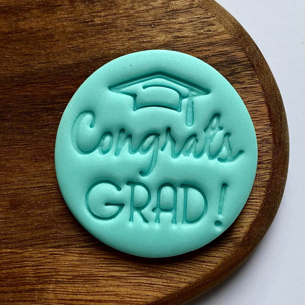 Congrats Graduation Cookie Embosser Stamp
