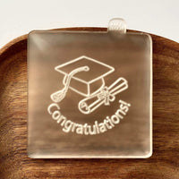 Congratulation message with hat and scroll outbosser stamp