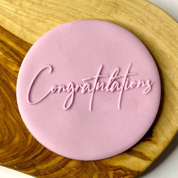 Congratulations fondant debosser cookie stamp for special events