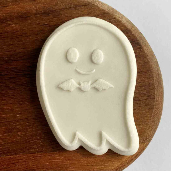 Cute Ghost Boy with bat bow fondant outbosser stamp