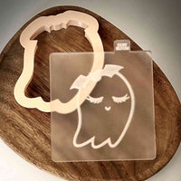 Cute Ghost with Bat popup cookie stamp and cutter