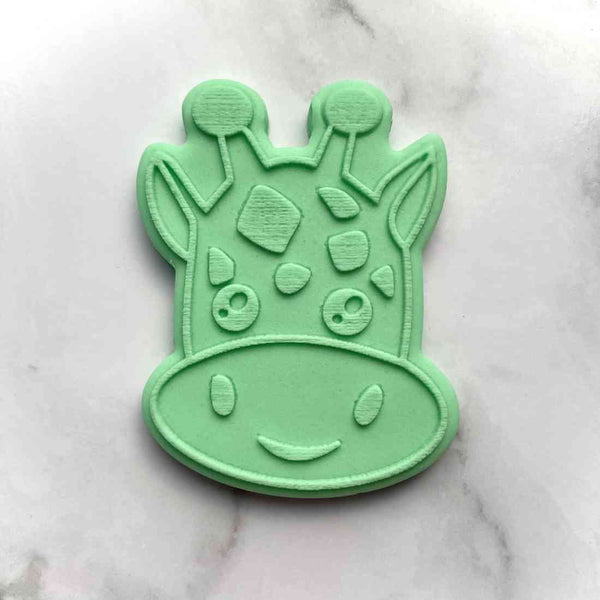 Giraffe Wild One Jungle fondant outbosser stamp for cookies.