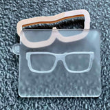 Glasses popup cookie cutter and stamp. Perfect reverse embosser for weddings, birthdays, retirement, father's day.