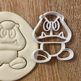 Goomba Super Mario character cookie cutter made from food safe PLA, a plant derived bio plastic.