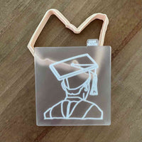 Graduation Boy  reverse embosser cookie cutter and stamp