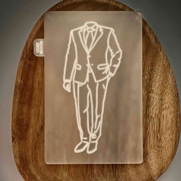 Groom Outfit embosser icing cookie stamp