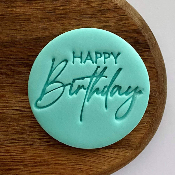 happy birthday fondant 3D cookie stamp for weddings, baptises