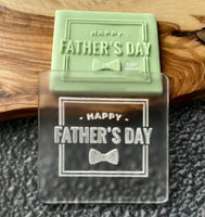 Happy Father's Day with bow cookie popup stamp made from food safe frosted acrylic