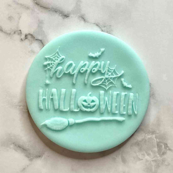 Happy Halloween icing reverse embosser cookie stamp
