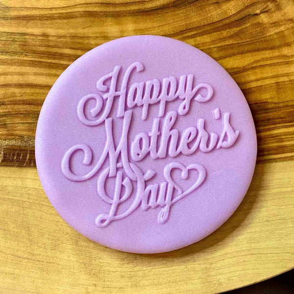 Happy mother's day fondant outbosser cookie stamp. Perfect reverse embosser for cupcakes, cakes and biscuits.