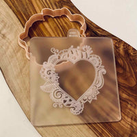 Henna Heart popup cookie cutter and stamp. Perfect reverse embosser for cookies, cakes and biscuits.