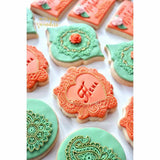Henna Heart cookies made with our outbosser cutters and stamps.