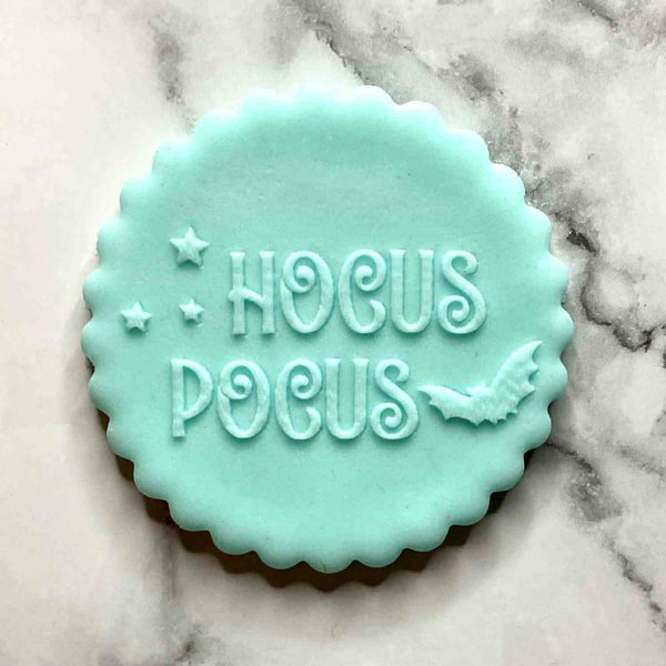 Hocus Pocus with stars and bat fondant outbosser stamp