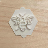 Honeybee cookie embosser stamp. The cookie cutter is made from PLA, a plant derived bio plastic.
