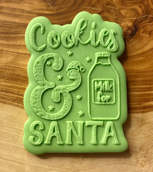 Cookies And Milk For Santa POPup Debosser Stamp. Christmas Cookie Cutter