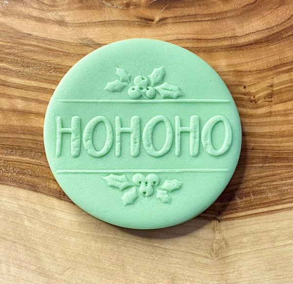 HoHoHo POPup Debosser Stamp. Christmas Cupcake Topper Fondant Icing