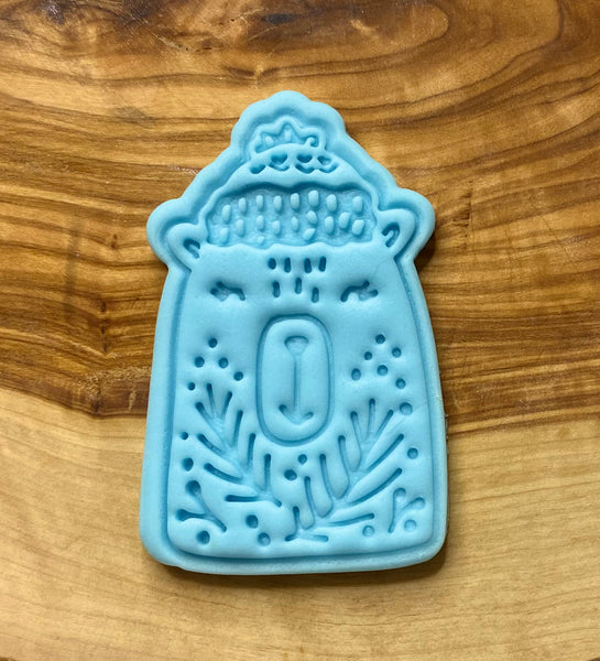 Christmas Cookie Stamp and Cutter. Christmas Nordic Bear Embosser Stamp. Fondant/Icing Stamp