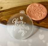 Happy Valentine’s Day Debosser Stamp. Fondant Icing Decorating. Valentine’s Day Cupcake Toppers