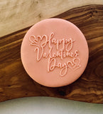 Happy Valentine’s Day Outbosser Stamp. Fondant Icing Cupcake Decorating
