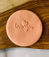 Love You Text Debosser Stamp. Happy Valentine’s Day Fondant Stamp. Cupcake Toppers