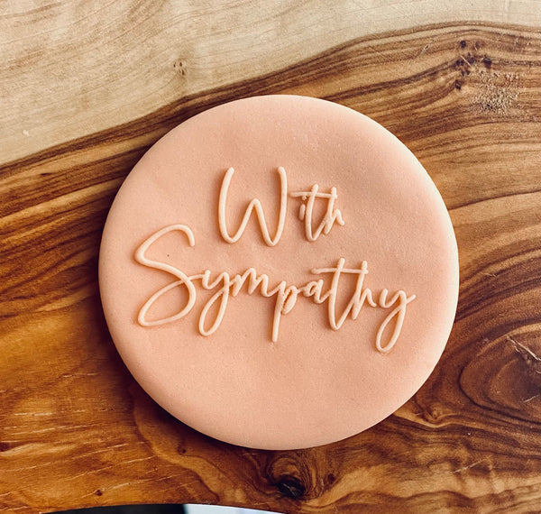 With Sympathy Outbosser Stamp. Fondant Icing Cupcake Decorating