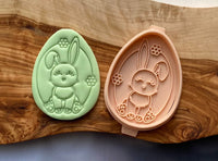 Easter Bunny Cookie Embosser and Cutter | Fondant cutter | Cookie stamp (EA-IOT)