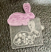 Easter Bunny Debosser Stamp with Cutter. PopUp Embosser stamp Fondant Icing Decorating